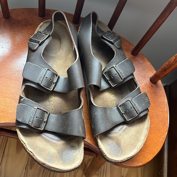 Birkenstock Men’s Brown Sandals Size 44 - Picture 9 of 12